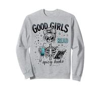 Funny Good Girls Leggi i Libri piccanti Gotico Scheletro Halloween Felpa