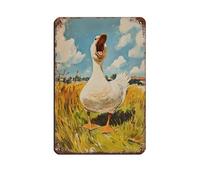 Funny Goose Art Silly Goose Country Home Farmhouse Retro Targa in metallo chic art retrò pittura in ferro pittura a ferro per bar, grotta, caffetteria, famiglia, garage, decorazione da parete, 20 x 30