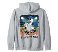 Funny Goose Baseball Stadium Spectator Vivo Qui Ora Felpa con Cappuccio