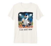 Funny Goose Baseball Stadium Spectator Vivo Qui Ora Maglietta Premium