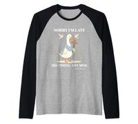 Funny Goose Christian Scusa Sono in Ritardo Il Suo tempismo Non Il Mio Maglia con Maniche Raglan