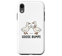 Funny Goose Fist Bump Pun Minimal Cute Animal Illustration Custodia per iPhone XR