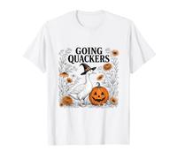 Funny Goose Halloween Witch Pumpkin Fall Spooky Season Maglietta