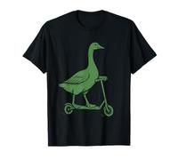 Funny Goose Riding Scooter Farm Animal Humor Maglietta