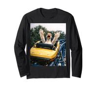 Funny Goose Roller Coaster Meme Silly Graphic Maglia a Manica