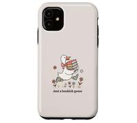 Funny Goose with Books Cute Bookworm Reader Custodia per iPhone 11