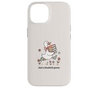 Funny Goose with Books Cute Bookworm Reader Custodia per iPhone 14