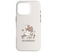 Funny Goose with Books Cute Bookworm Reader Custodia per iPhone 16 Pro