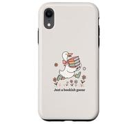 Funny Goose with Books Cute Bookworm Reader Custodia per iPhone XR