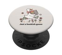 Funny Goose with Books Cute Bookworm Reader PopSockets PopGrip Adesivo