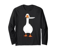 Funny Goose with Knife Duck Maglia a Manica