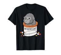 Funny Gorilla Anti Depressant Zoo Ragazzi Ragazze Maglietta