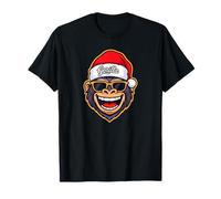 Funny Gorilla Christmas Santa Hat Sunglasses Holiday Xmas Maglietta