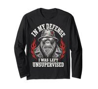 Funny Gorilla in My Defense I Was Left Unsupervised Apparel Maglia a Manica