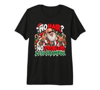 Funny Gothic Christmas Santa No Hair No Problem Punk Rock Maglietta Premium