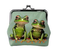 Funny Green Frogs 1 stampa piccolo sacchetto bacio serratura portamonete per le donne portamonete portamonete, portafoglio carte di credito