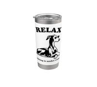 funny Greyhound relax nothing is under control Bicchiere termico in acciaio inox doppia parete