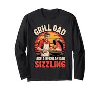 Funny Grill Dad Like a Regular Dad Sizzling Maglia a Manica