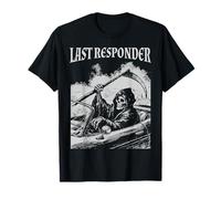 Funny Grim Reaper Last Responder Goth Dad Vintage Graphic Maglietta