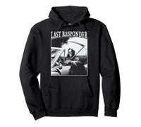 Funny Grim Reaper Last Responder Vintage Dad Goth Graphic Felpa con Cappuccio
