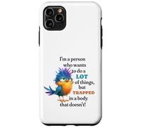 Funny Grumpy Bird Graphic Lazy Quote Procrastinator Custodia per iPhone 11 Pro Max