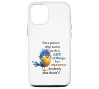 Funny Grumpy Bird Graphic Lazy Quote Procrastinator Custodia per iPhone 12/12 Pro