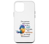Funny Grumpy Bird Graphic Lazy Quote Procrastinator Custodia per iPhone 12 mini