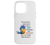 Funny Grumpy Bird Graphic Lazy Quote Procrastinator Custodia per iPhone 14 Pro Max