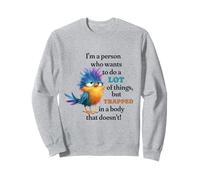 Funny Grumpy Bird Graphic Lazy Quote Procrastinator Felpa