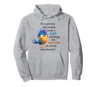 Funny Grumpy Bird Graphic Lazy Quote Procrastinator Felpa con Cappuccio