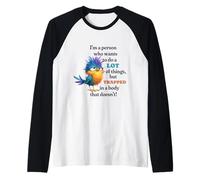 Funny Grumpy Bird Graphic Lazy Quote Procrastinator Maglia con Maniche Raglan