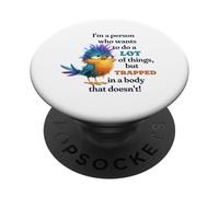Funny Grumpy Bird Graphic Lazy Quote Procrastinator PopSockets PopGrip Adesivo