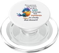 Funny Grumpy Bird Graphic Lazy Quote Procrastinator PopSockets PopGrip per MagSafe