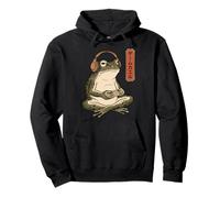 Funny Grumpy Frog Japanese Art Ukiyo-e Felpa con Cappuccio
