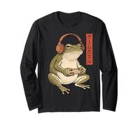 Funny Grumpy Frog Japanese Art Ukiyo-e Maglia a Manica