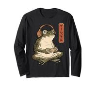 Funny Grumpy Frog Japanese Art Ukiyo-e Maglia a Manica