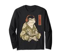 Funny Grumpy Frog Japanese Art Ukiyo-e Maglia a Manica