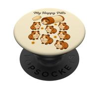 Funny Guinea Pig My Happy Pills Animal Lover Ragazzi Ragazze Bambini PopSockets PopGrip Adesivo