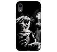 Funny Guitar Cat Suonare la chitarra Custodia per iPhone XR