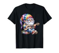 Funny Guitar Teacher Hippie GNOME Flower Power for Hippies Maglietta
