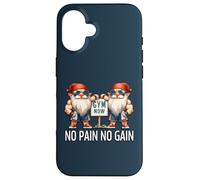 Funny Gym Gnomes In Dads Fitness Apparel No Pain No Gain Custodia per iPhone 16