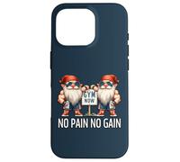 Funny Gym Gnomes In Dads Fitness Apparel No Pain No Gain Custodia per iPhone 16 Pro