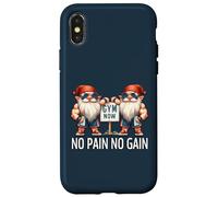 Funny Gym Gnomes In Dads Fitness Apparel No Pain No Gain Custodia per iPhone X/XS