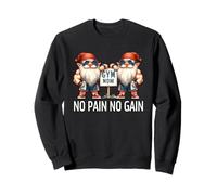 Funny Gym Gnomes In Dads Fitness Apparel No Pain No Gain Felpa