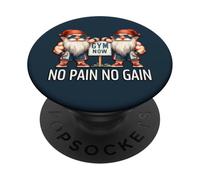Funny Gym Gnomes In Dads Fitness Apparel No Pain No Gain PopSockets PopGrip Adesivo