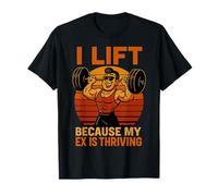Funny Gym Motivation for Men Retro Style Powerlifting Maglietta