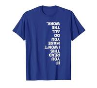 Funny Gym Shirt Men Lazy Gym Buddy Lazy Bench Press Spotter Maglietta, Uomo, Blu Reale, S