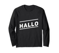 Funny Hallo Text Funny People Funny Hello in Tedesco Maglia a Manica