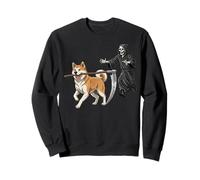 Funny Halloween Akita And The Reaper Felpa