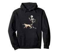 Funny Halloween Anatolian Shepherd Dog And Skeleton Felpa con Cappuccio